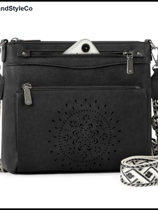 Handbags - Water-Resistant Faux Leather Crossbody Purse with Card Slots, Anti-Theft,